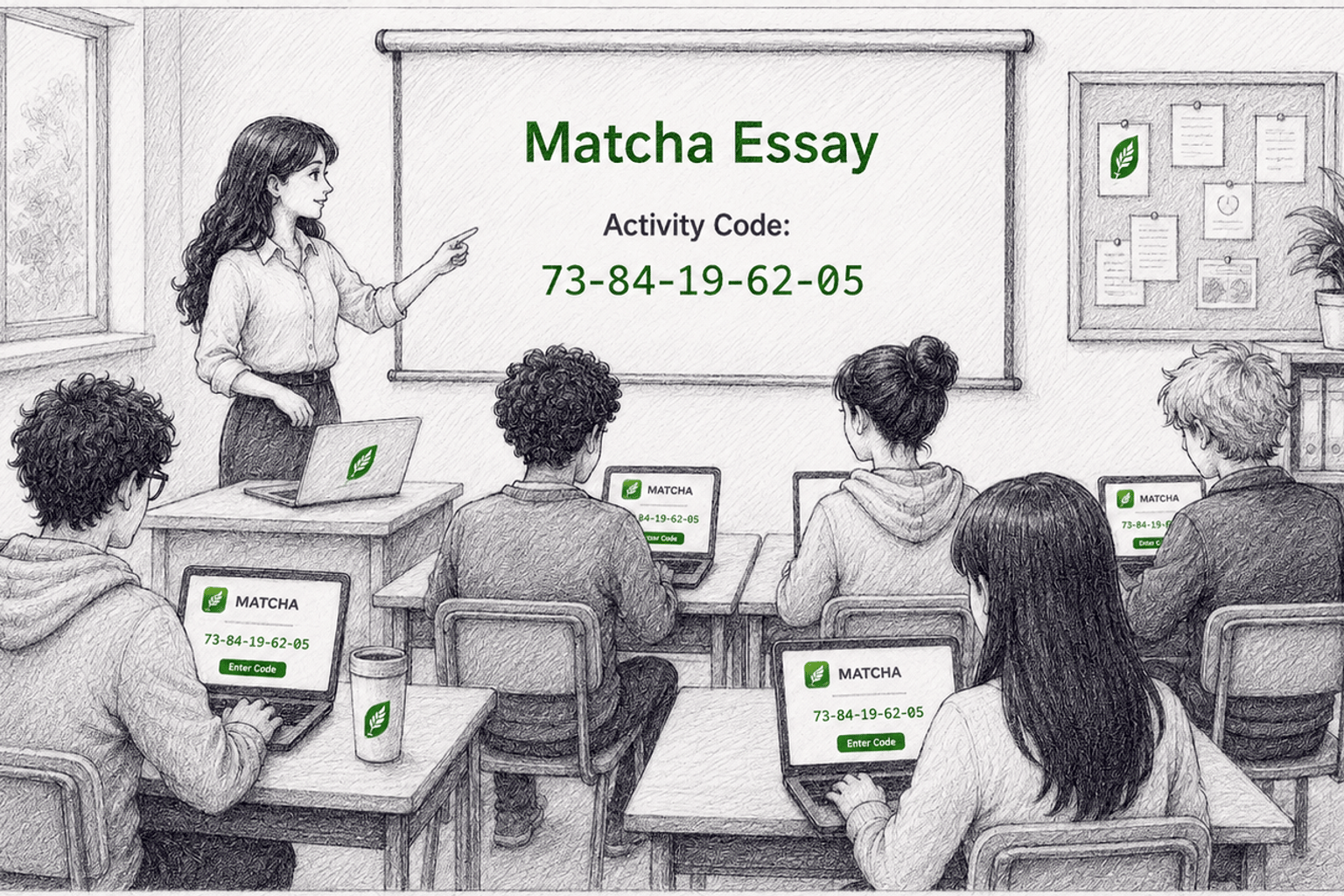 Students install and open MATCHA on their laptops, using the provided access code to start the activity.
