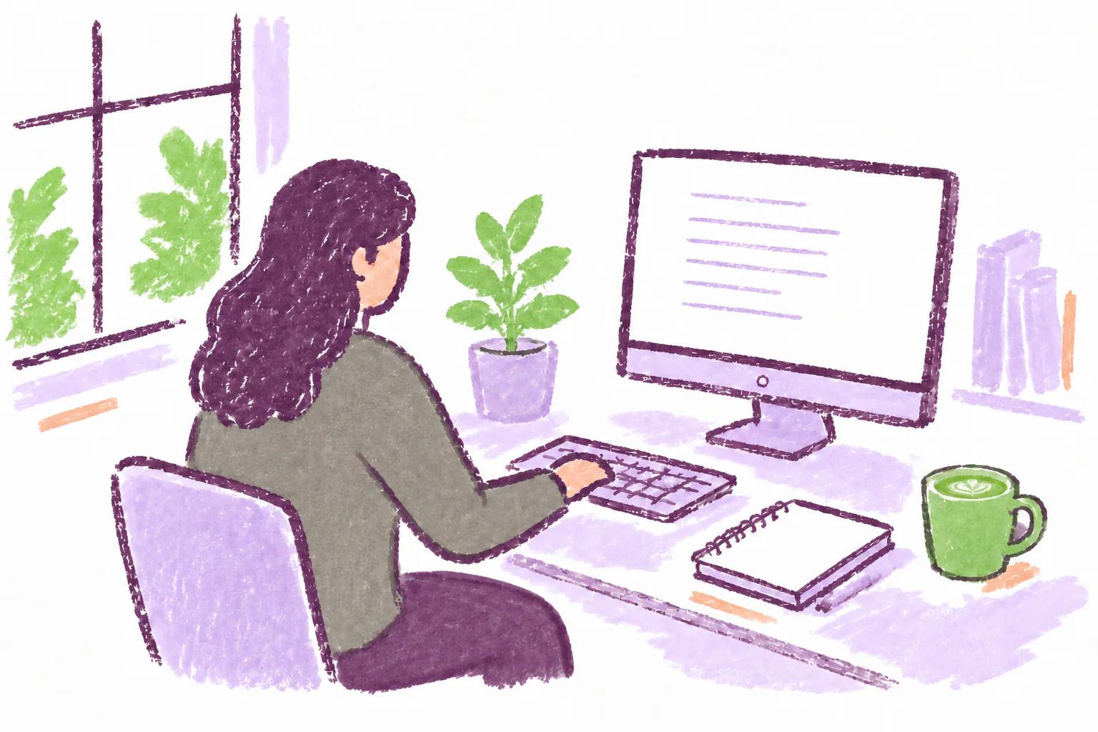 Student using MATCHA for an at-home writing assignment