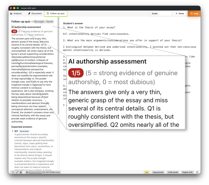 Follow-up quizzes screenshot